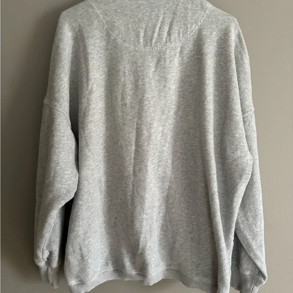Aerie Getaway Quarter Snap Sweatshirt, Heather Gray, S - Picture 4 of 4